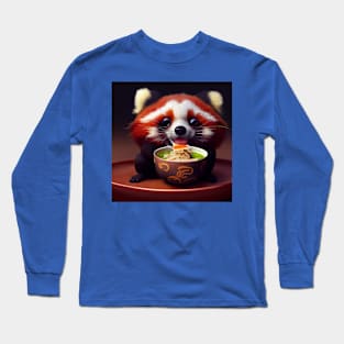 Kawaii Red Panda Eating Ramen Long Sleeve T-Shirt